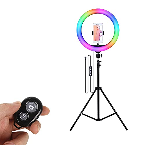 26 cm YouTube İnstagram TikTok Selfie RGB LED Halka Işık + 2.1 mt Tripod + Bluetooth Kumanda AL2643