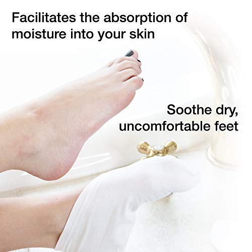 Eurow Cosmetic Moisturizing Therapy Socks, Cotton And Spandex, White, 2 Pairs #TOP1