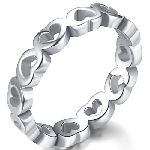 Jude Jewelers 3mm Stainless Steel Waved Heart Wedding Band Simple Classical Ring