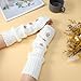 Kawaii Star Arm Warmers Y2k for Girls & Women, Goth Harajuku Style White Arm Warmers, Soft Knit Y2K Long Fingerless Gloves Sleeve, Cute Japanese Lolita Accessories, Warm in Winter Cold Weather