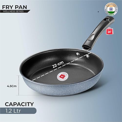 Image of LAZYwindow Nonstick Fry Pan 22cm & Tawa 24cm Combo, Black