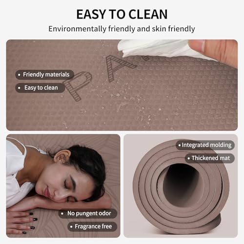 Image of PAIDU Large Yoga Mat 72 inchx36 inchx10mm Non-Slip Exercise Mat for Home Gym Studio