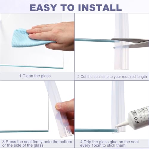 uxcell Shower Door Side Seal, Widen H-Type Shower Door Sweep for 1/2" Glass 130" Long Frameless Glass Door Seal Strip Stop Shower Leaks, Clear by uxcell - Image 4