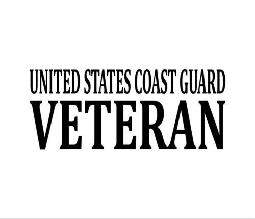 US Coast Guard Veteran Vinyl Decal Car Window Laptop Bumper Sticker, 5 INCH Dye Cut Decal Sticker for Bumpers Windows Cars Laptops ETC