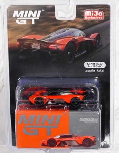 Coche Diecast Aston Martin Valkyrie Naranja 1:64 miniatura 1