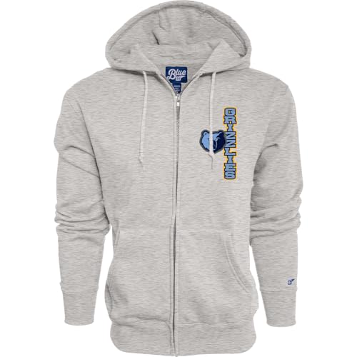 Blue 84 Memphis Grizzlies NBA Officially Licensed Full Zip Hooded Sweatshirt Iconic, Heather Gray, Large