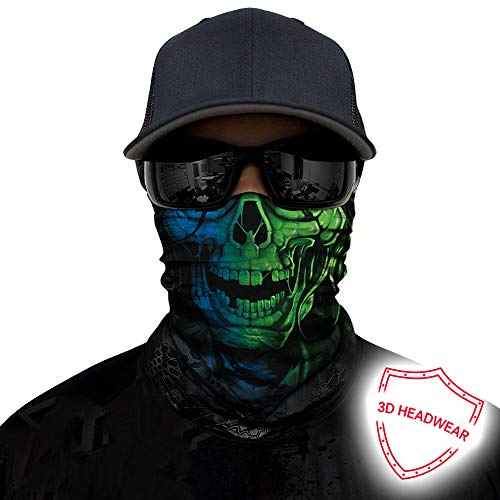 Image of Obacle Skull Face Mask Half for Dust Wind UV Sun Protection Seamless 3D Tube Mask Bandana for Men Women Durable Thin Breathable Skeleton Mask Motorcycle Riding Biker Fishing Cycling Sports Festival