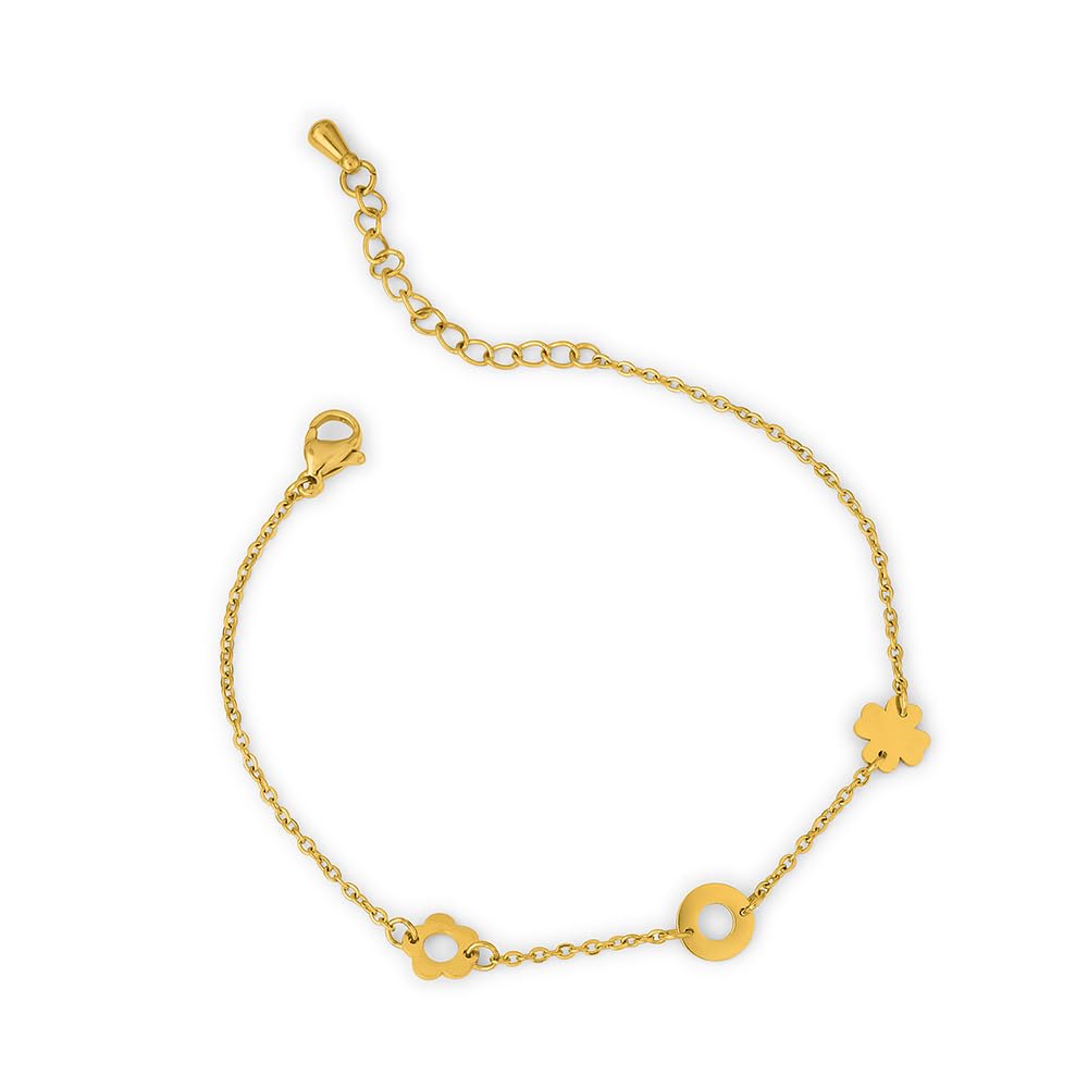 Flower Charm Bracelet for Women - Gift for Girls & Women | Waterproof & Anti-Tarnish Bracelet-image-9