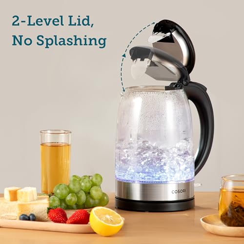 COSORI Kettle, 3000W, Food-Grade Stainless Steel Filter & Inner Lid, Glass Spout, BPA Free, Easy-Clean & No-Spash Design, Electric Fast Boil Tea Kettles With LED, Boil-Dry Protection, Auto Shut-Off - Image 4