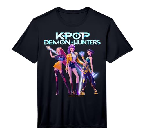 Kpop Demon Hunters Huntrix Heroic Poses Group Shot Performance T-Shirt
