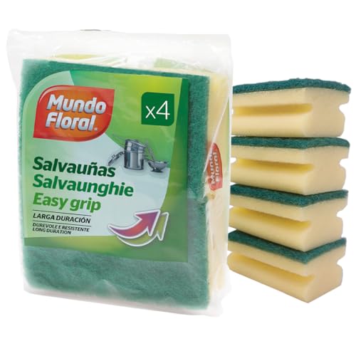 Clim Profesional - 56 Estropajos Salvauñas Doméstico para Limpieza a Fondo de Vajilla, Vasos y Suciedad Difícil, Calidad de Limpieza, Formato Ahorro, Cómodo Tamaño, Color Verde