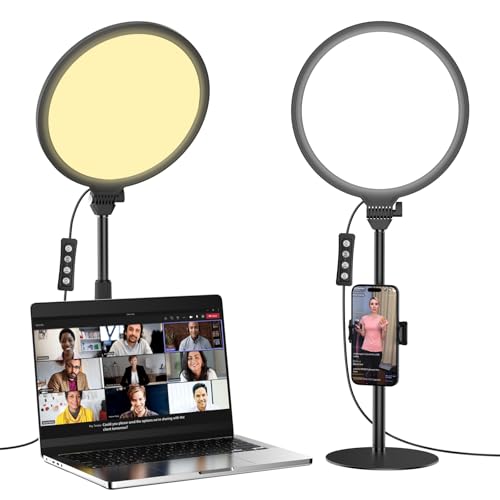 Anautin 10.5in LED Desk Ring Light, Video Conference Lighting for Zoom Meeting/Video Calls, Live Stream, Home Office, Computer Lighting for Webcam, Online Classes, Professional Streaming by Anautin - Used condition - US$20.09