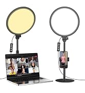 10.5in Large Full-Screen Ring Light, 6500K Laptop LED Ring Light with Stand for Live Stream, Make...