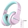 iClever HS19 Hoofdtelefoon voor kinderen, met microfoon, volumebegrenzer 85/94dB, Sharing-functie, opvouwbare…