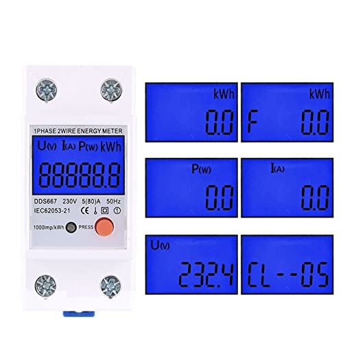 Compteur électrique KWh pour isoler la consommation d'un appareil sur rail Din 230V