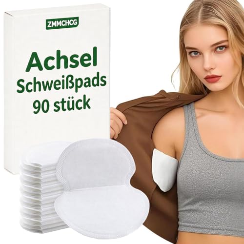 90 Stück Achselpads Damen und Herren, Schweißpads Achseln, Armpit Sweat Pads, Achselschweiß Pads Women, Einweg Achsel Pad, Selbstklebend Anti Schweiß Pads, Atmungsaktiv, Hautfreundlich, Unsichtbar