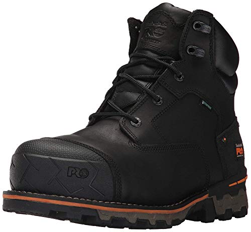 Timberland PRO Men's Boondock 6 Inch Composite Safety Toe Waterproof Industrial Work Boot, Black Full Grain Leather, 11