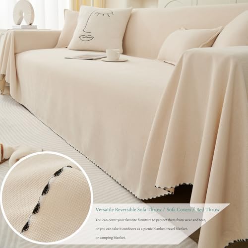 Housse de canapé anti-rayures protège divan poils animaux gris - 5