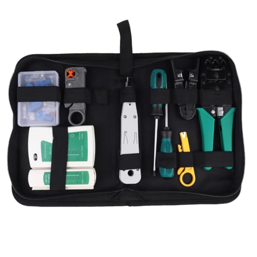 DOITOOL 1 Juego De 14 Uds. herramienta web taladro inalambrico Herramientas eléctricas pelador de cables alicate pelacables herramienta de instalación de red kit de herramientas de red