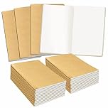 Vantasii 48 Pack Unlined Kraft Notebooks, Sewn Soft Cover Mini Journal Notebook Pocket Notepad with 6 Designs for Students Doodlers School Office Home Travel Use (4” x 5.5”)