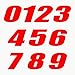 Autodomy Autocollants Numéro Moto Moto Cross Pack de 10 unités pour la Moto (Rouge)