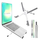 Corps en aluminium de qualité supérieure ultra léger et durable qui pèse moins de 140 g. Élégant, robuste et conçu comme un support pliable pour ordinateur portable pour un usage quotidien.