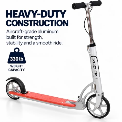 Image of XOOTR Dash Adult Kick Scooter - Lightweight 10 lb Design, 330 lb Weight Capacity, QuickClick Folding System, Front & Rear Brakes