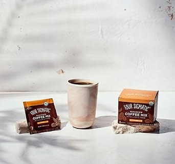 Four Sigmatic Organic Mushroom Coffee | Arabica Instant Coffee Singles with Lion's Mane, Chaga and Rhodiola | Mushroom Coffee Instant Mix for Better Focus and Immune Support | 10 Packets