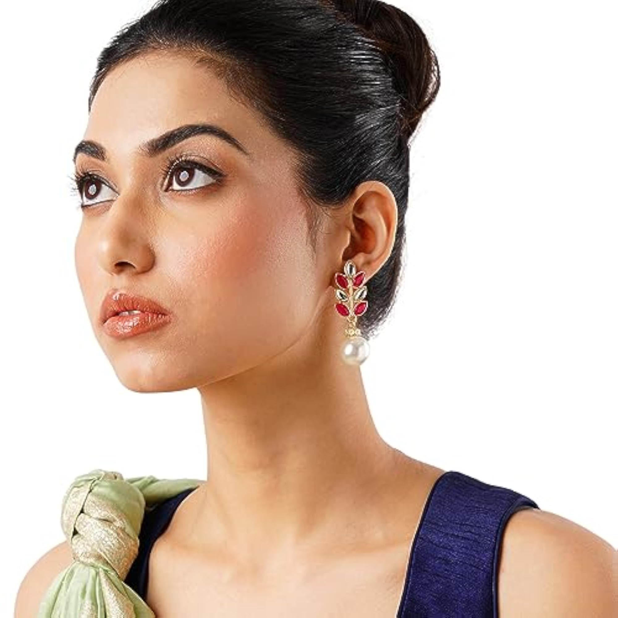 Ethnic Pearl Drop Earrings - Dangle Jhumka Twist