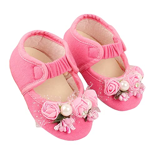Image of Hopscotch Baby Girls Cotton Cute Booties in Pink Color