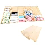 Simple Joy® HEMNES Organizer f. I K E A Kommode; passgenau; Stabiler Boden; Schubladen Ordnungssystem für Wickelbedarf, Kinderkleidung, Socken, Unterwäsche; 5er Set (beige)