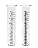 Lueudu 7" Glass Rain Gauge Replacement Tube, 8.25 x 2.25 x 1.75 inches Rain Gauge for Outdoor Garden