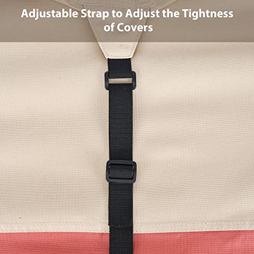 U-Comso Patio Furniture Set Cover Waterproof, 600D Heavy Duty Lawn Patio Furniture Covers, Outdoor Sectional Sofa Cover Patio Table Chair Set Cover, 108" W X 82" D X 28" H, Beige & Orange #TOP5