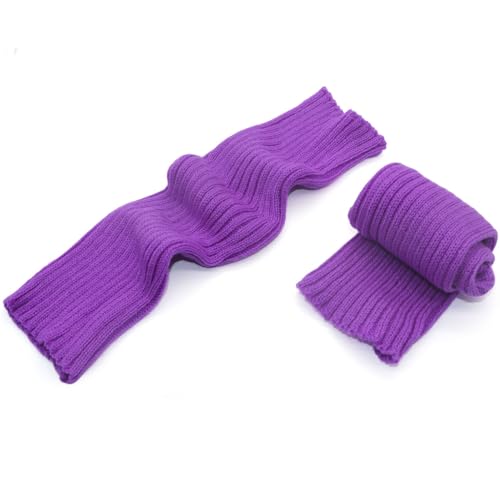 Image of FZBNSRKO Women Girls 80s Knit Leg Warmers Ribbed Long Leg Warmers for Party Sports Accessories