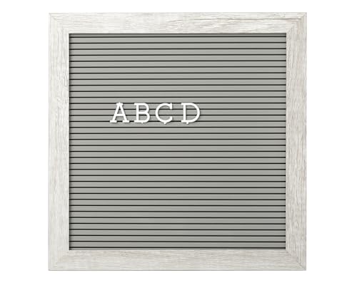 Kate & Milo Rustic Gray Letterboard Set, 10x10 Message Board with 188 Letters for Baby Milestones and Announcements