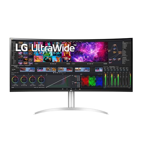 LG 40WP95C-W 40'' UltraWide Curved WUHD (5120 x 2160) 5K2K Nano IPS Display, DCI-P3 98% (Typ.) with HDR10, Black