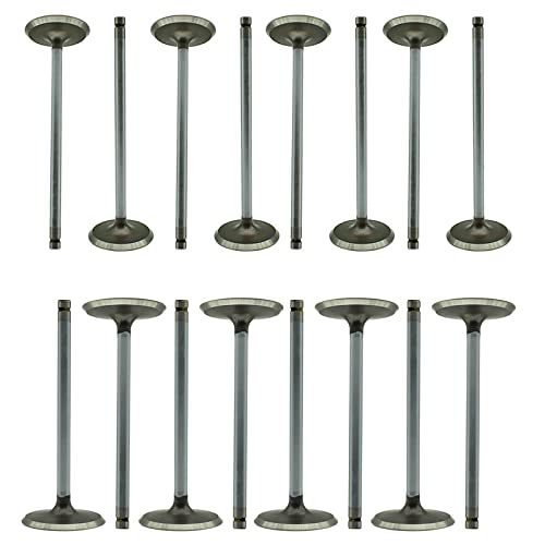 16 Pcs Intake Valves & exhaust valves set Compatible with GM LS V8 2005-2009 4.8 5.3 6.0