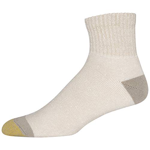 Goldtoe Men's 656P Cotton Ankle Athletic Socks, Multipairs, Khaki/Olive/Black/New Navy/Red/Brown Heather (6-Pairs), Large #TOP2