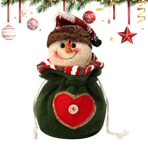 クリスマス編み込み人形バッグ - クリスマス生地収納バッグ - 再利用可能なお菓子包装ラッピング袋 子供 男の子 女の子,キャンディとお菓子の包装に最適
