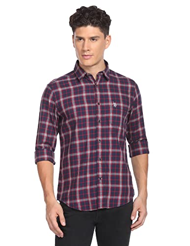 Image of U.S. Polo ASSN. Men's Cotton Regular Fit Tartan Check Twill Casual Shirt