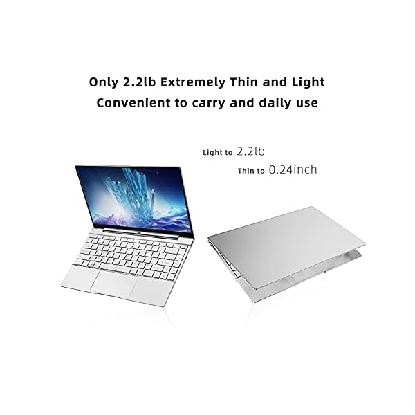 DERE V14 AIR Laptop 14.1 inches Thin Laptop Computer, Intel i7-7500U Processor, 16GB DDR4, 512GB SSD, 1920x1080 FHD Display Backlit Keyboard Full Metal Body Windows 10, USB 3.0, Type C, Silver