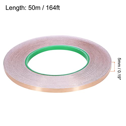 Image of Copper Foil Tape Conductive Adhesive Double Sided, [for EMI Shielding, Stained Glass, Paper Circuits, Grounding] - 3 /16 inch /164ft