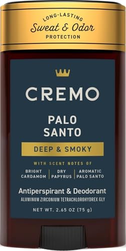 Image of Cremo Palo Santo Antiperspirant & Deodorant for Men, 48-hour Sweat and Odor Protection, 2.65oz