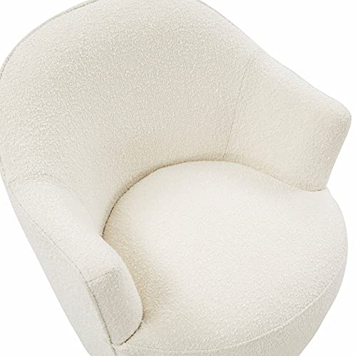 Sillón giratorio Bouclé crema miniatura 6