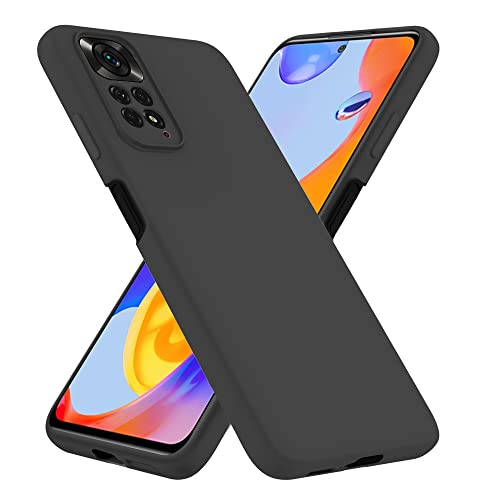 PULEN Cover per Xiaomi Redmi Note 11 Pro/Note 11 Pro 5G, Silicone Protettiva Custodia, Antiurto, Sottile, Morbida, Elegante - Nero