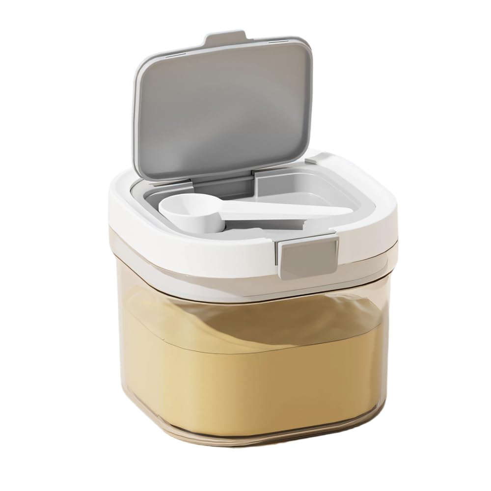 Bdkmms Transparent Airtight Food Storage Container, 800Ml Clear Pp Food Storage Jar Stackable Kitchen Canister With Spoon For Coffee, Flour, Sugar, Snack