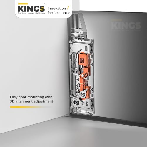Image of Kings Soft Close Tandem Box Drawer System for Modular Kitchen | Load Capacity Upto 45 Kg | Galvanised Steel, Full Extension Slides- 500mm Length x 167mm Height (8 Inch), Iron Grey- 5 Year Warranty