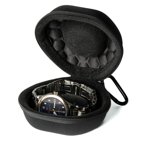 Image of Padded Single Watch Travel Case For Wristwatches And Smart Watches Up To 54mm Black