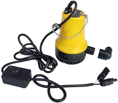 Pumplus Solar Submersible Water Pump 12V Water Pump,Large Flow 16GPM for Emergency use/ Off-grid Area / Pool / Shallow Well