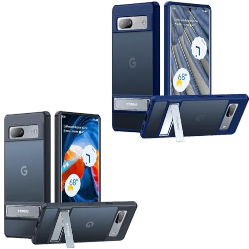 TORRAS Marsclimber Pixel 7a Kickstand Cases, Black & Dark Blue